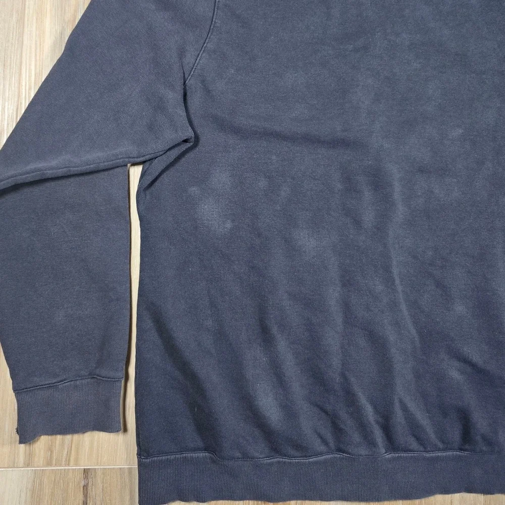 Vintage Adidas Y2K Style Distressed Mild Thrashed Full Zip Faded Black Hoodie XL